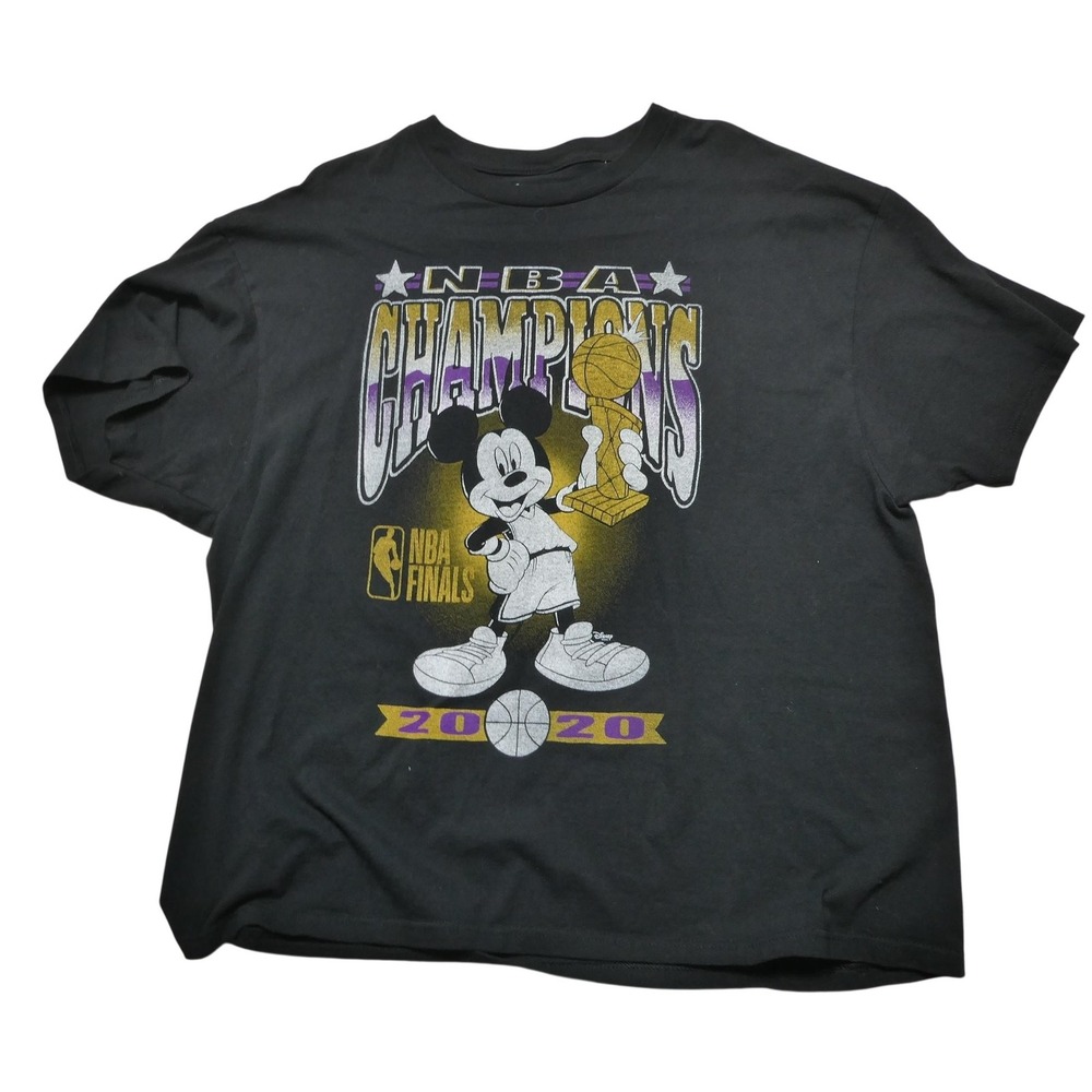 Disney X Junk Food Shirt Mens 2XL Black Mickey NBA Champions 2020 Finals Tee